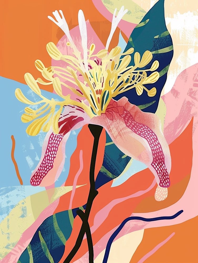Colourful Flower Illustration Bergamot 2