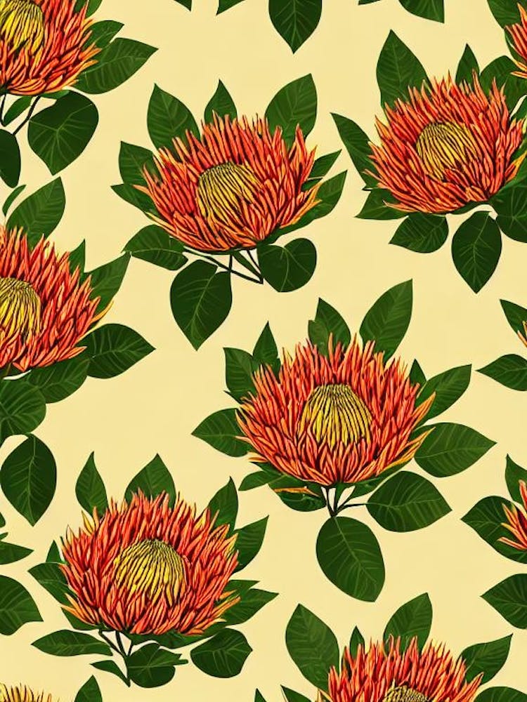 Proteas Repeat Retro Flower