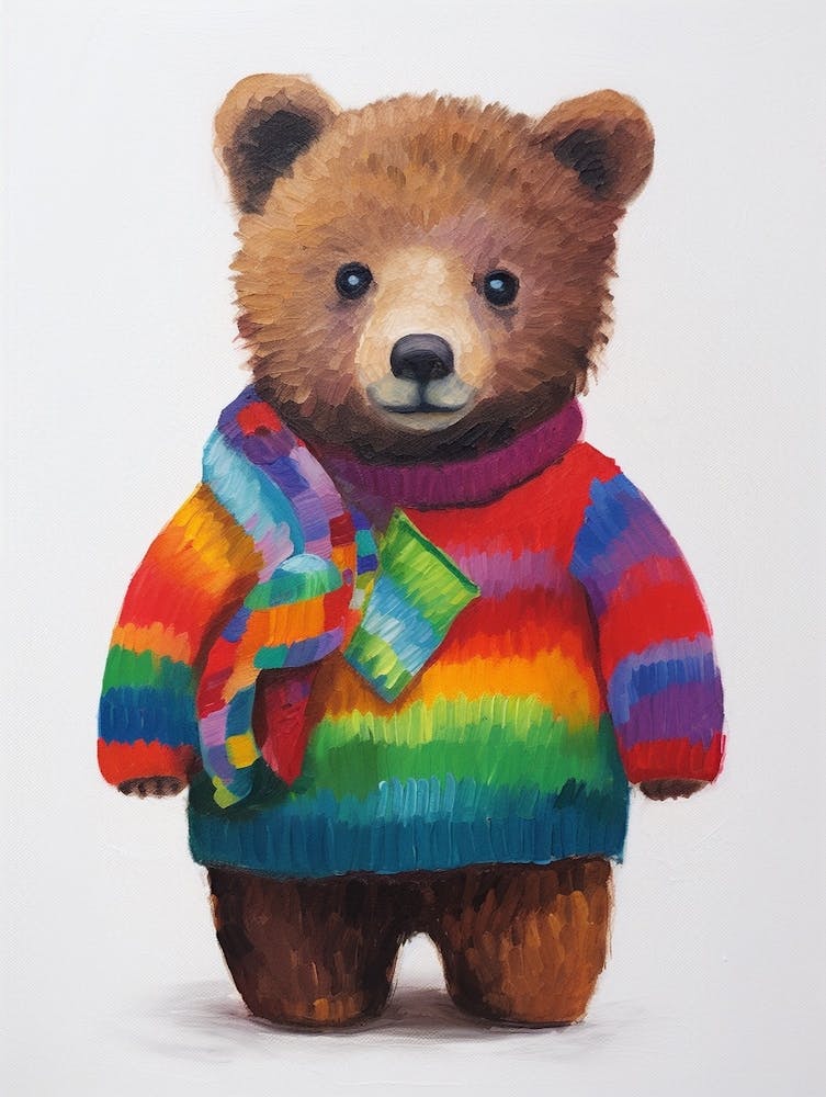 Baby Animal Wearing Sweater Bear
