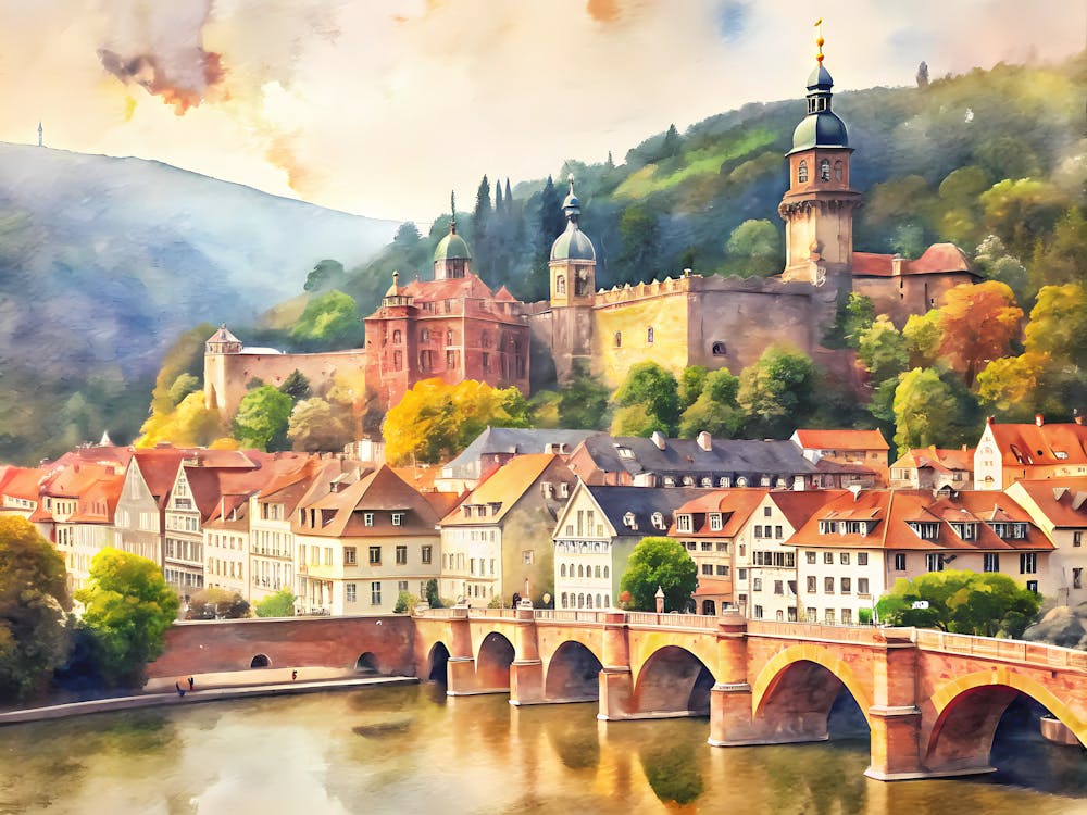 Heidelberg Germany A Vintage Scene