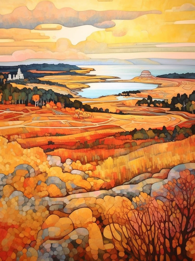 Autumn National Park Painting Acadia National Park Maine Usa 3