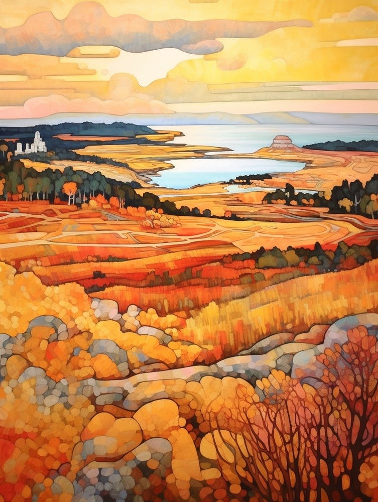 Autumn National Park Painting Acadia National Park Maine Usa 3