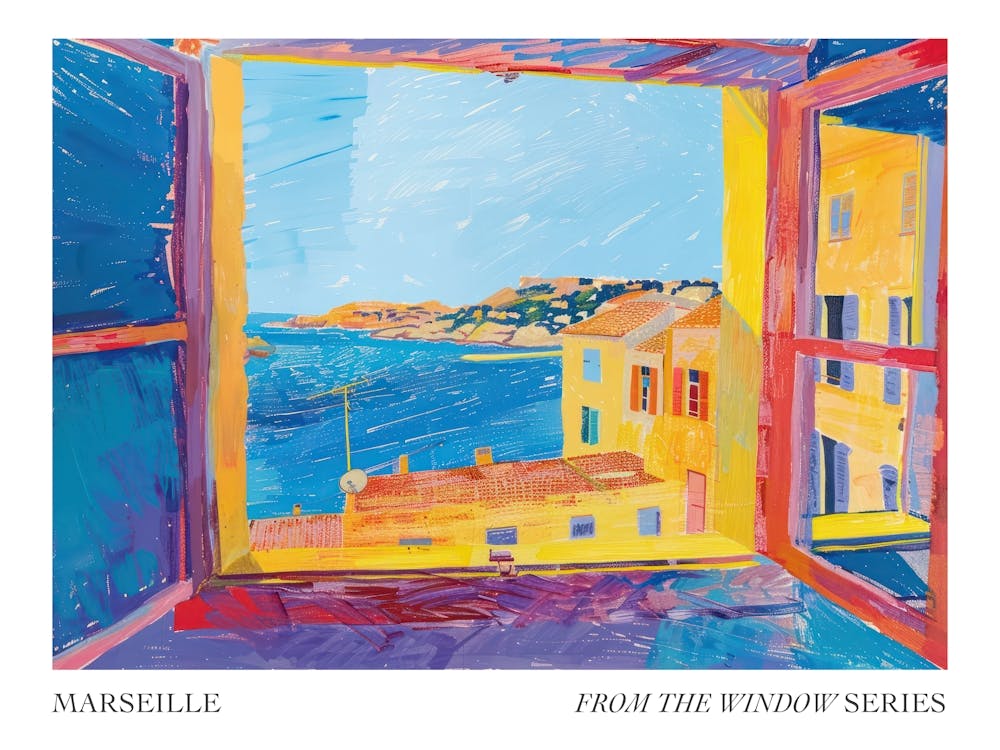 Marseille From The Window Series Poster Painting 4
