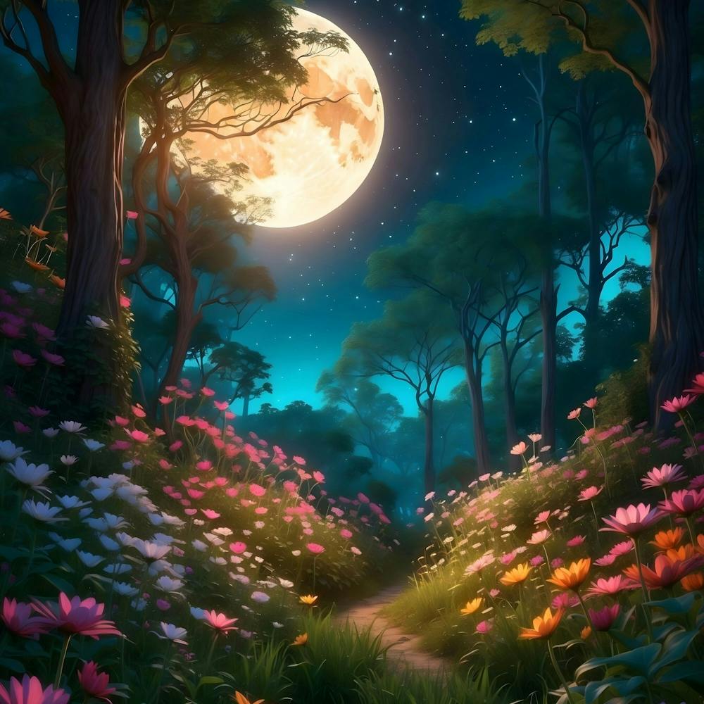 Full Moon In The Forest