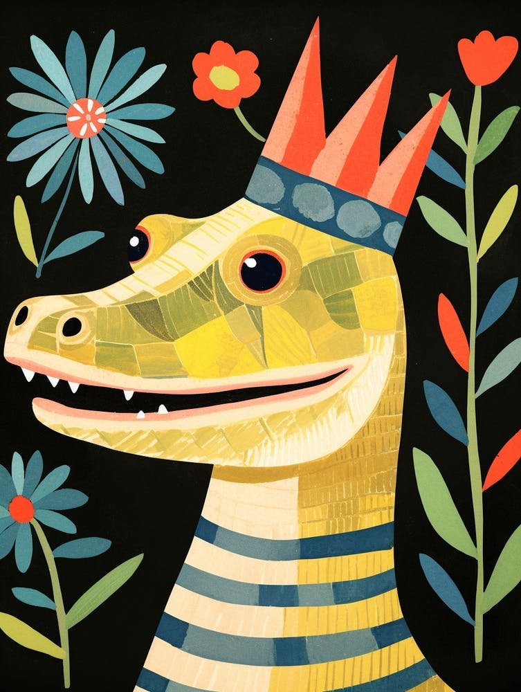Little Komodo Dragon  Wearing A Crown