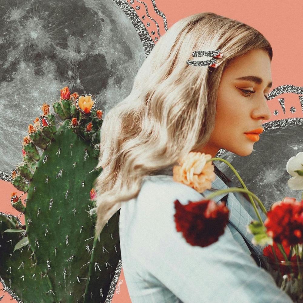 Cactus Sparkly Moon Babe Square