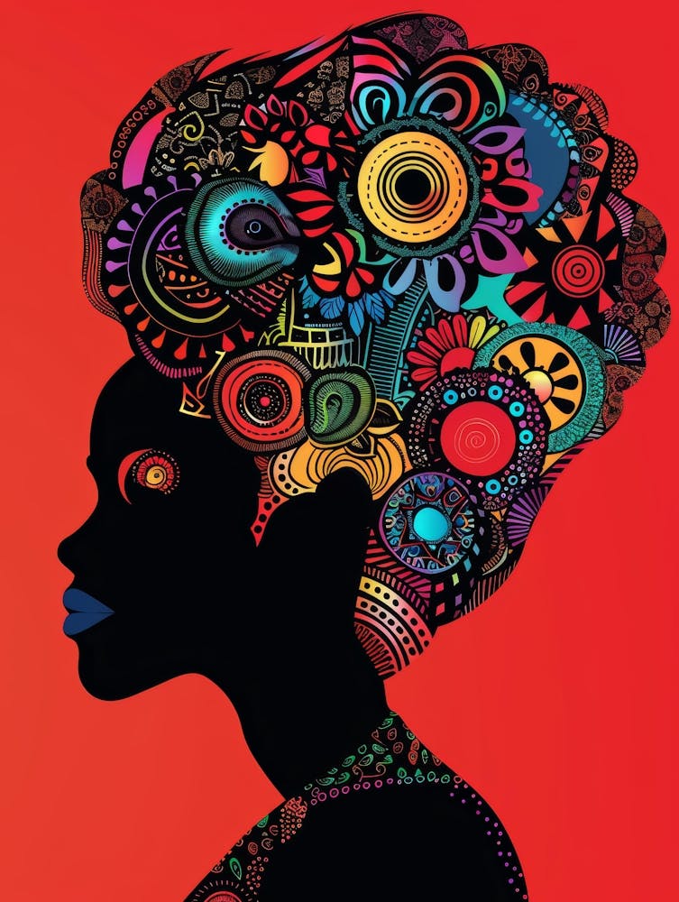 Portrait Of A Woman With Colorful Hair