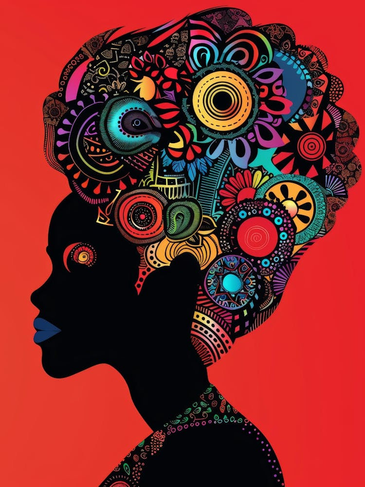 Portrait Of A Woman With Colorful Hair