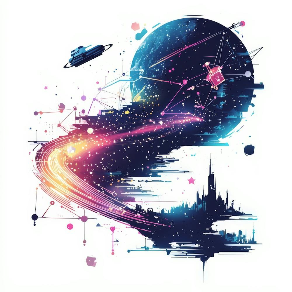 Space Tee.Generated AI. Wall