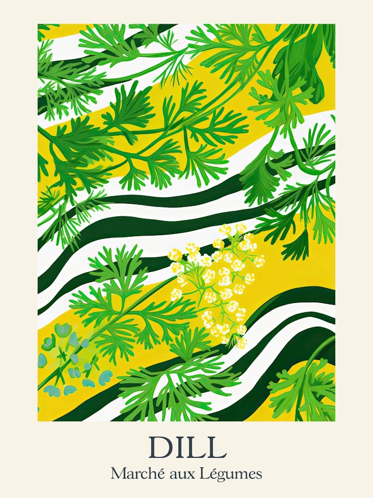 Marche Aux Legumes Dill Sommerillustration 2