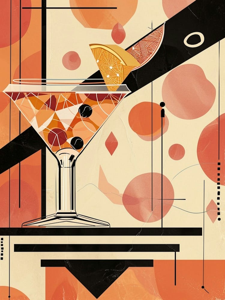 Art Deco Fruity Orange & Cranberry Cocktail 2