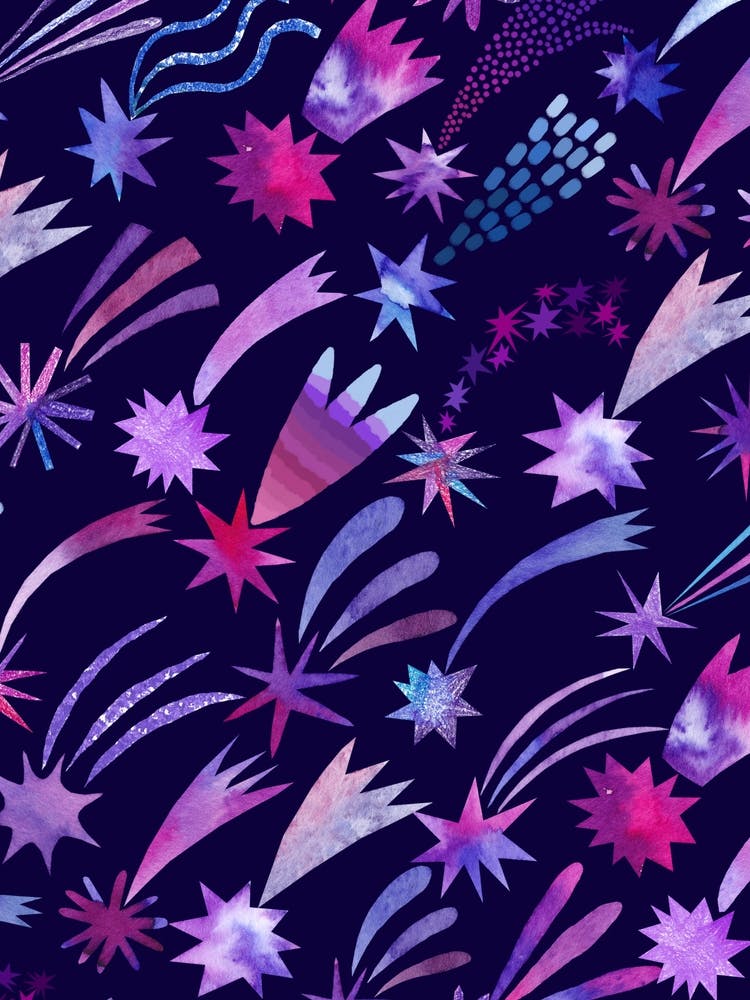 Starry Night — Space Neon Watercolor #7