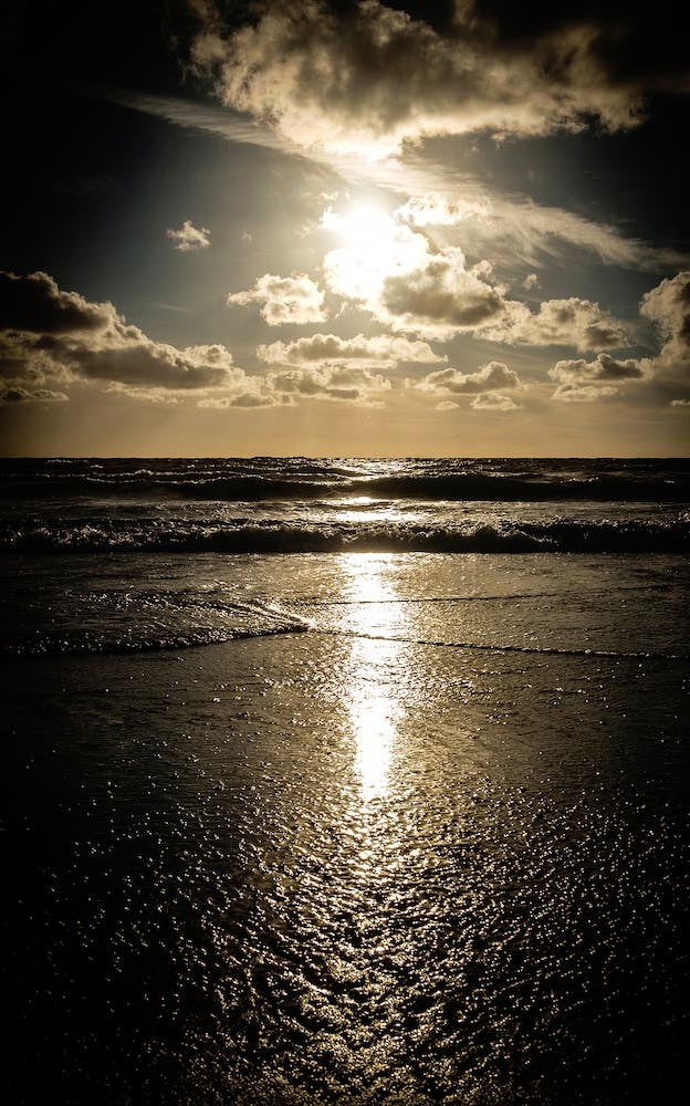 Yellow Sunset On The Beach
