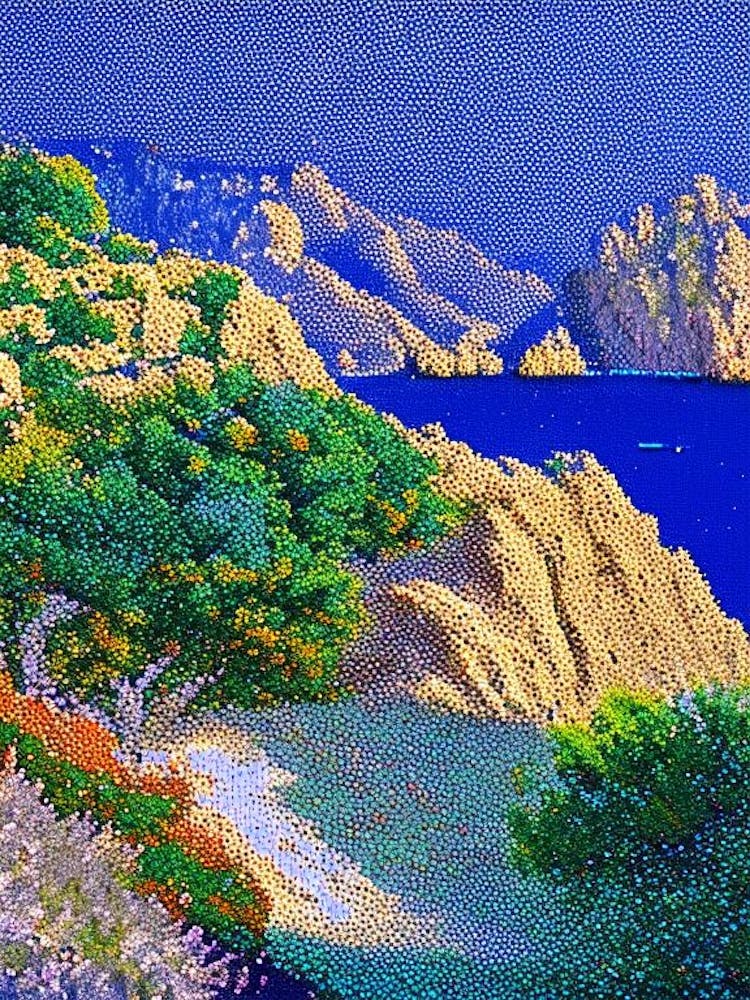 Calanques National Park France Pointillism