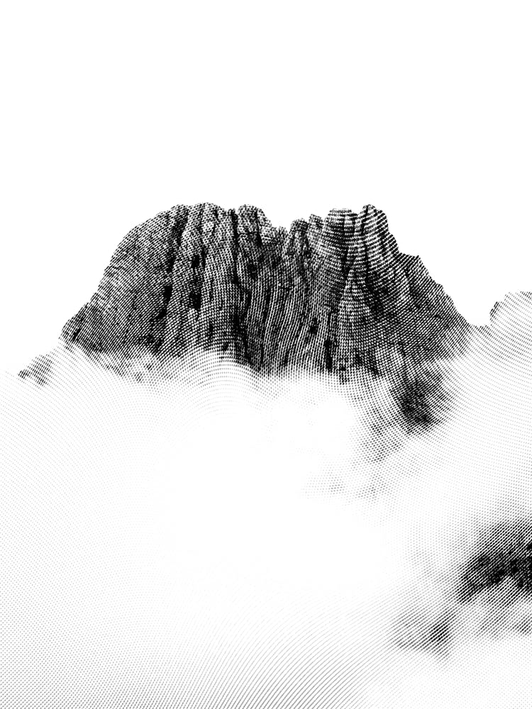 Misty Mountain Top Black And White Boho Minimalist