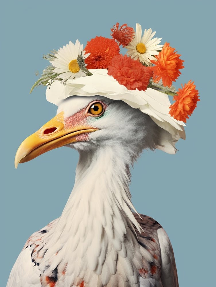 Bird With A Flower Crown Seagull 3