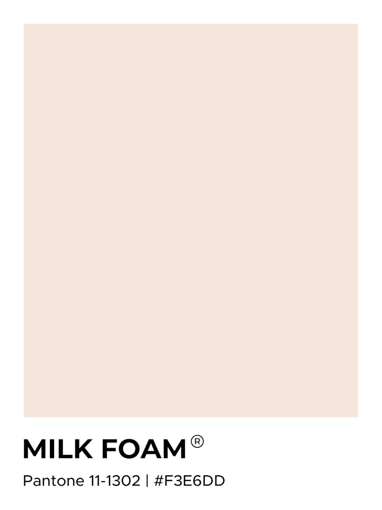 Milchschaum Kaffee Pantone, cool, Kaffee, Latte, Küche, Deko, süß, farbenfroh, minimalistisch, modern, Pantone, Stimmung, Vibes