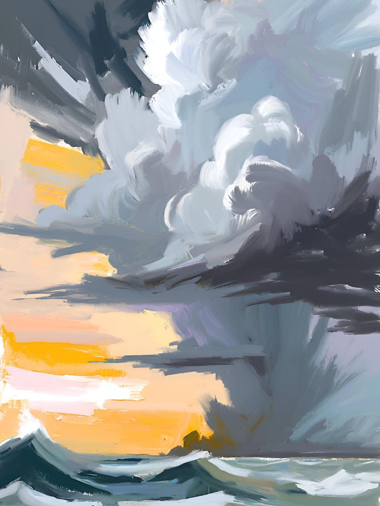 Storm Clouds Over The Ocean