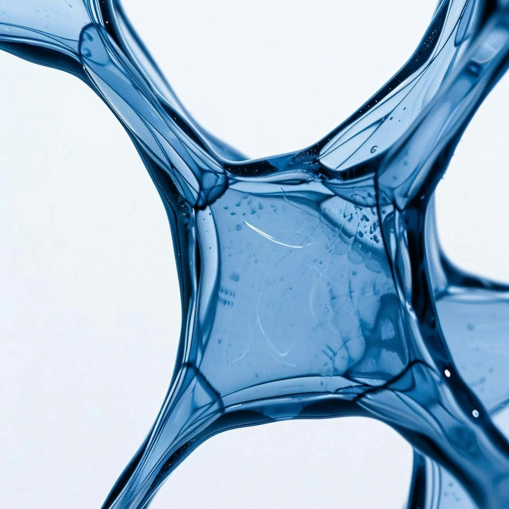 Close Up Of A Blue Glass