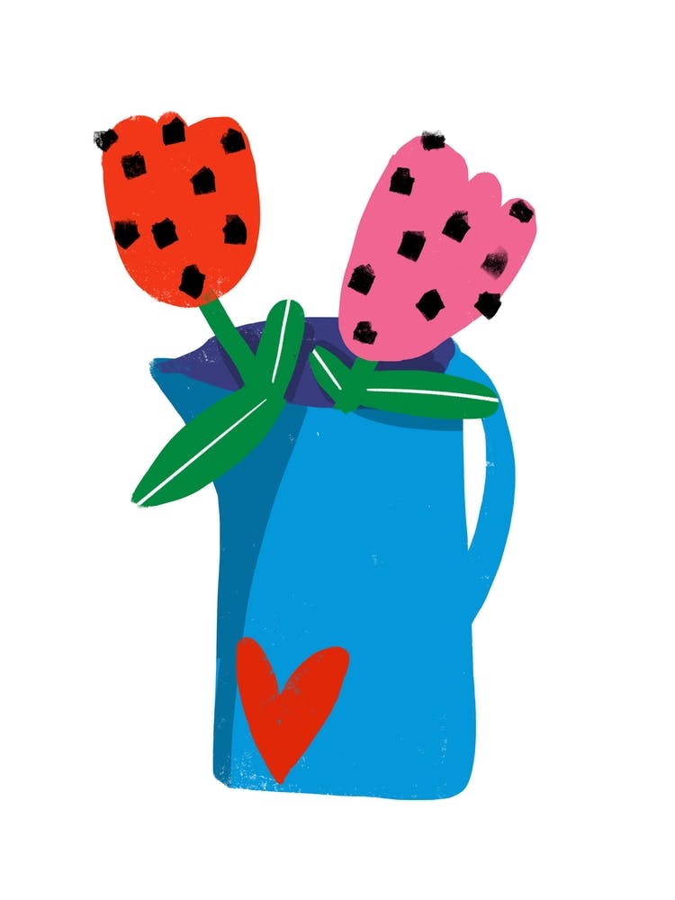 Pink And Red Flower Heart 