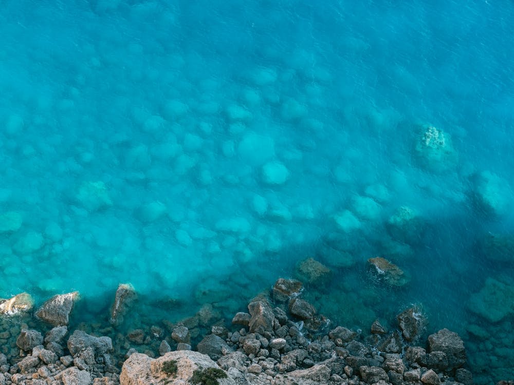 Turquoise sea and rocks