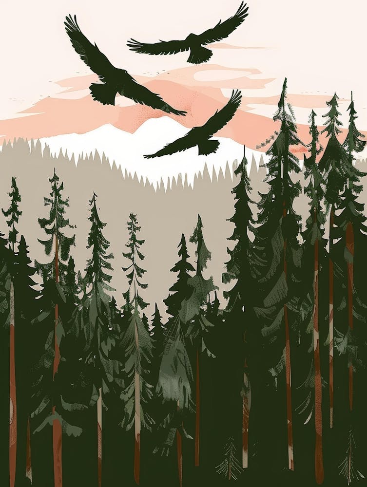 Aigles Dans La Forêt