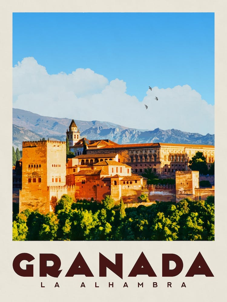 Granada Spain Travel Poster