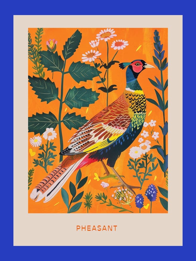Spring Birds Poster Pheasant 1