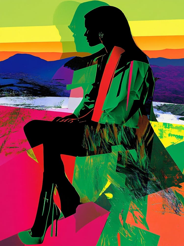 Woman Sitting On A Rock 1