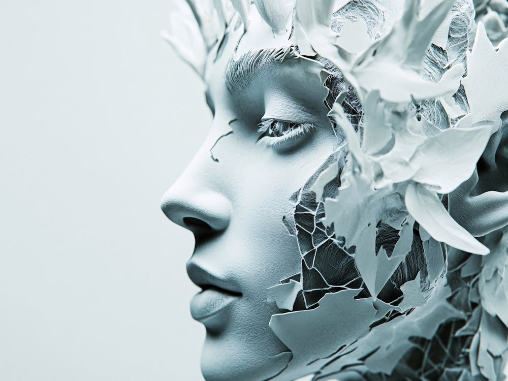 AI Artificial Intelligence Portrait as a Woman's Head