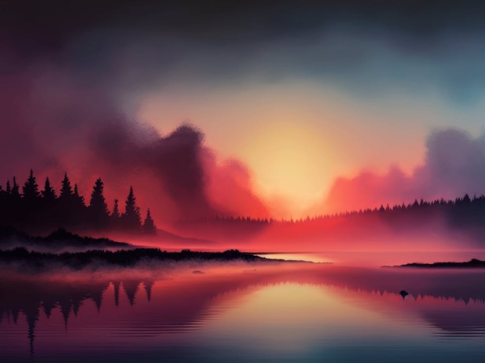 Sunset Over Lake 1