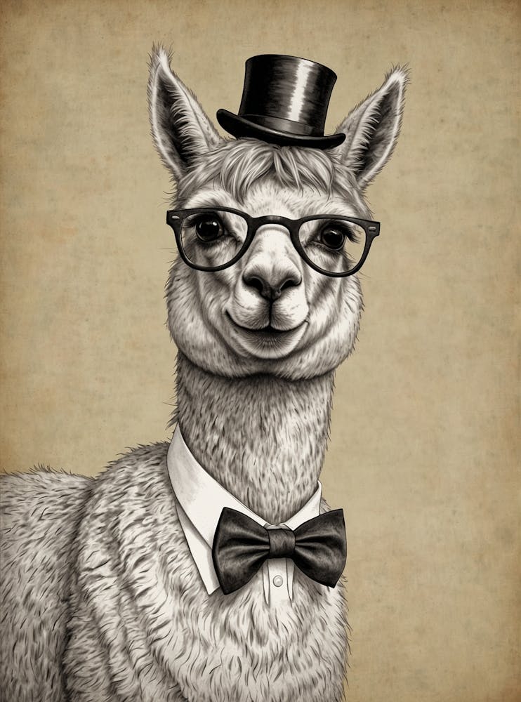 Llama In A Bow Tie