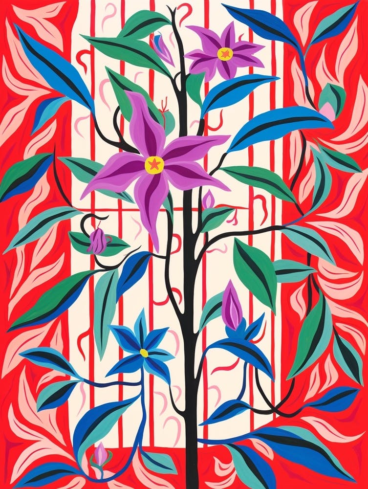 Pink And Red Plant Illustration Tradescantia Nanouk 3