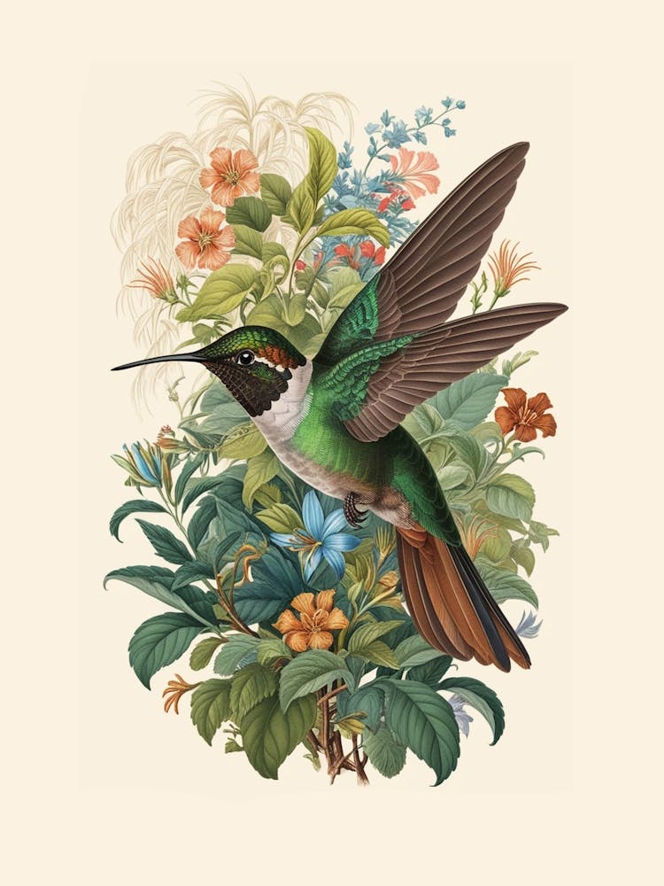 Hummingbird botanical flower beauty 8