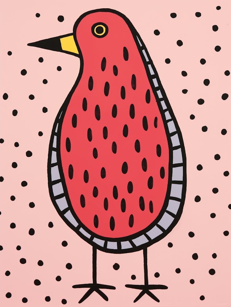 Pink Polka Dot Crow 1