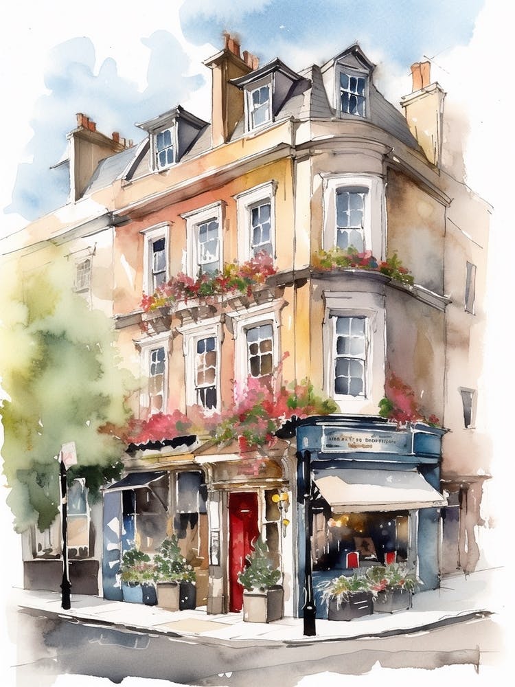 Richmond London Neighborhood Watercolour 1