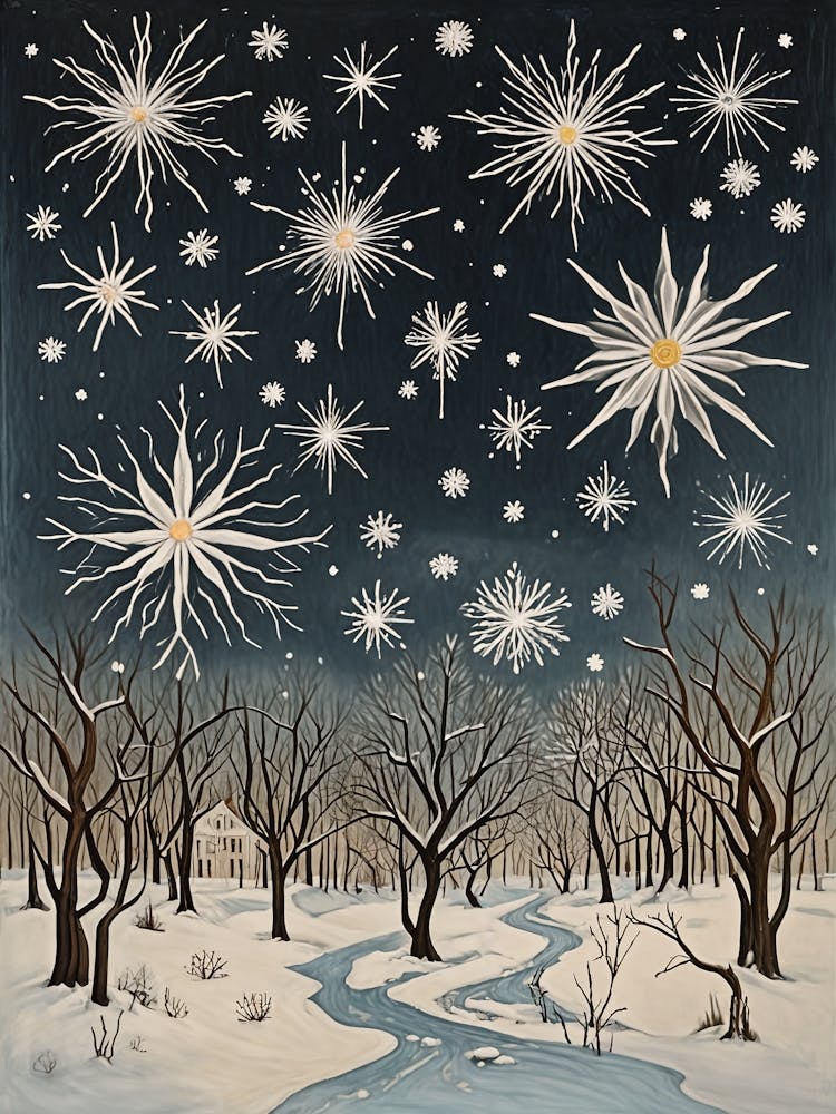 Schneefall bei Nacht
