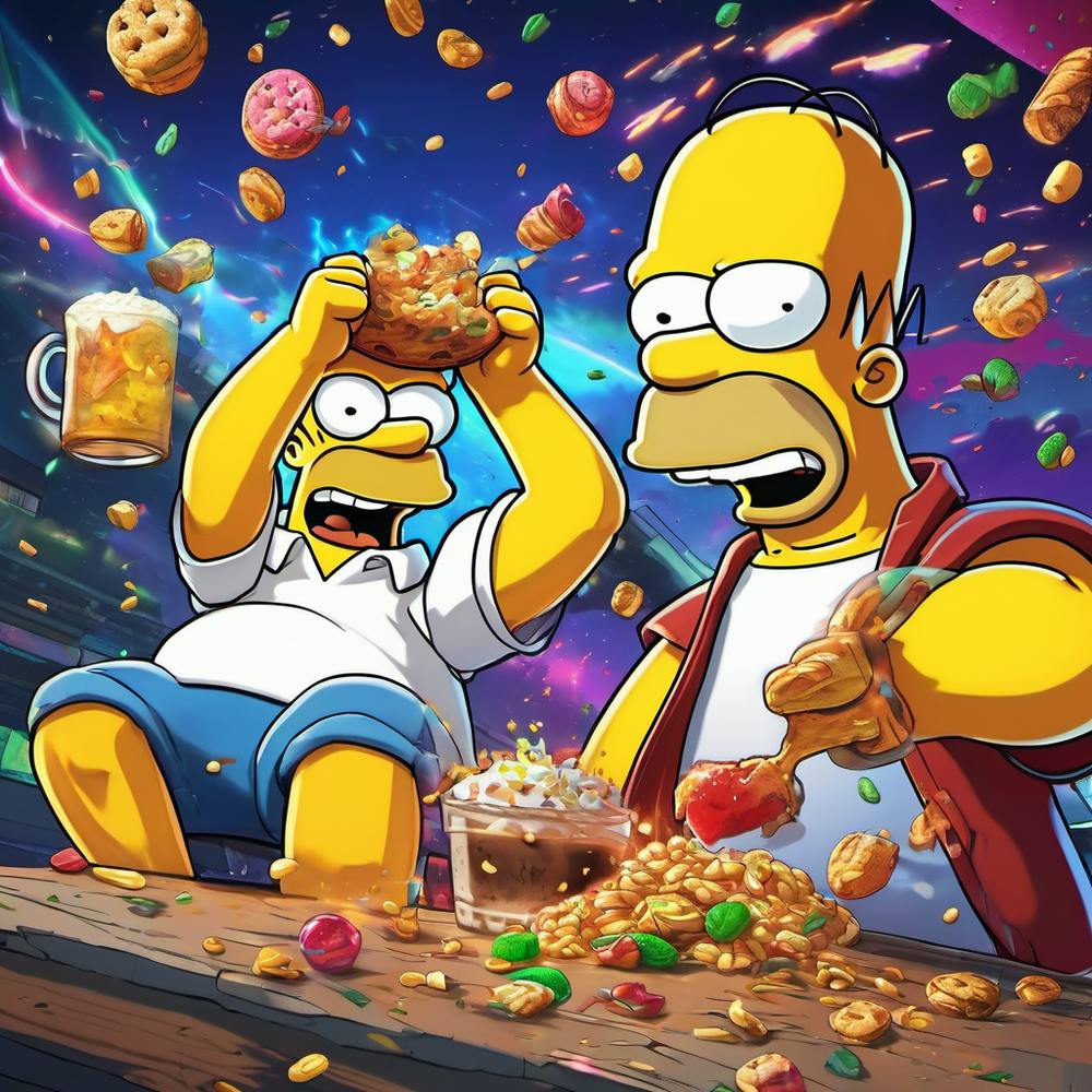 The Simpson  family enjoying eaten 😋 food