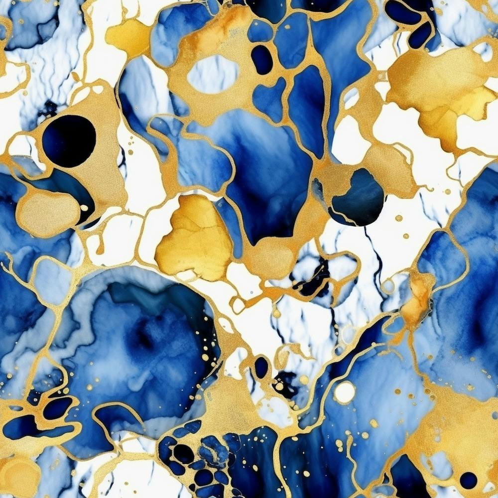 Alcohol Ink In Blue And Gold 2