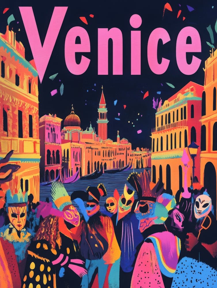 Aihrgdesign A 1970s Inspired Travel Poster For Venice 4