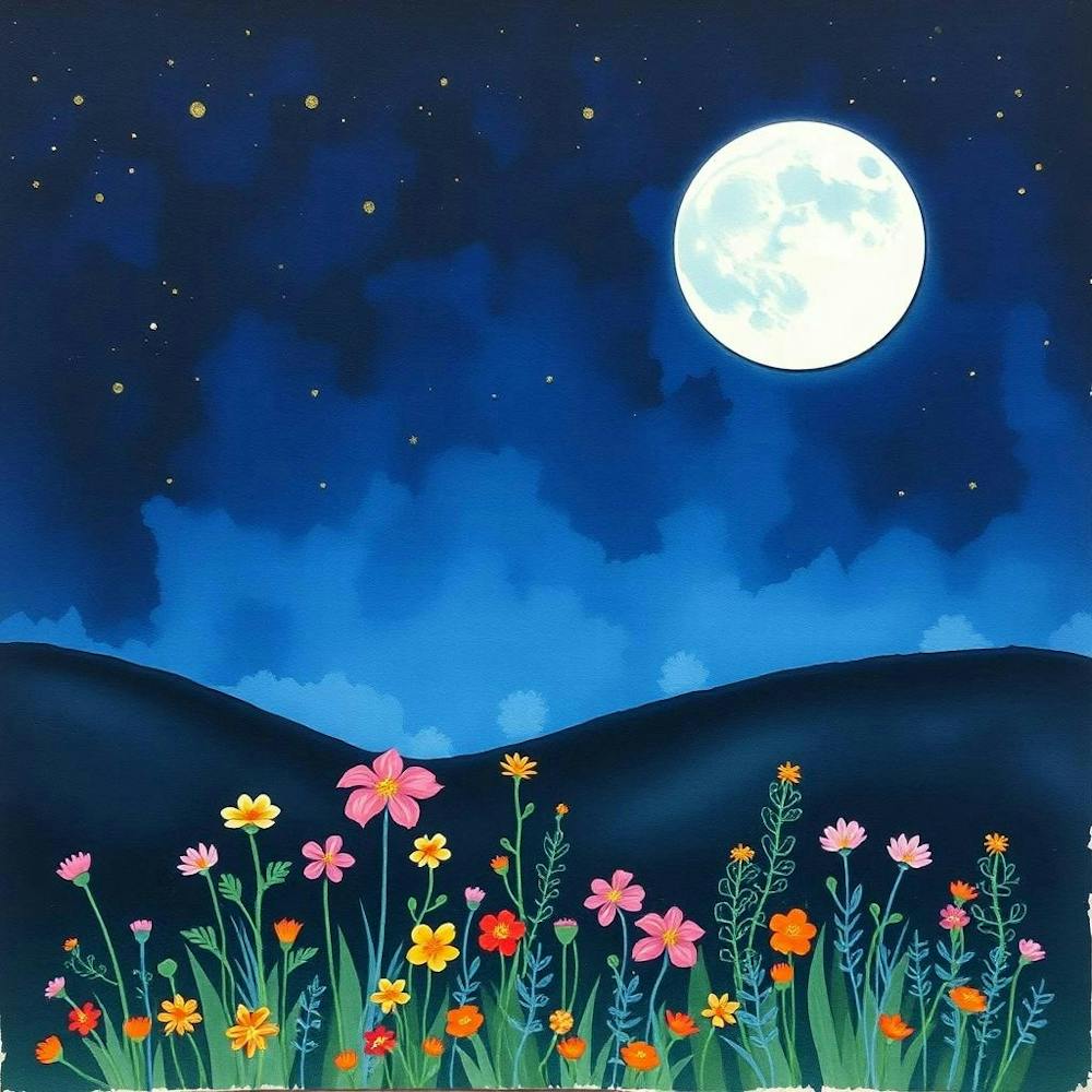 Moon And Flowers 2