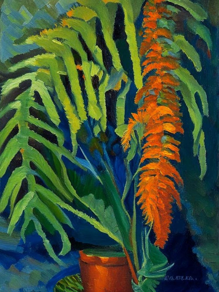 Tassel Fern Cézanne Style