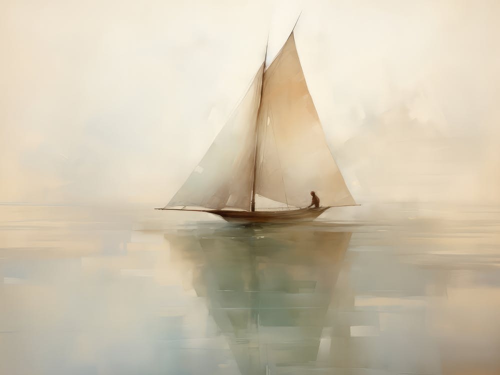 Vintage Sailboat Painting