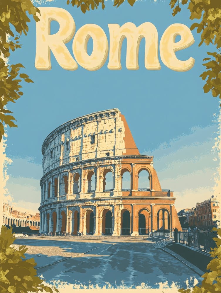 Aihrgdesign Ein Vintage Reiseplakat von Rom 2