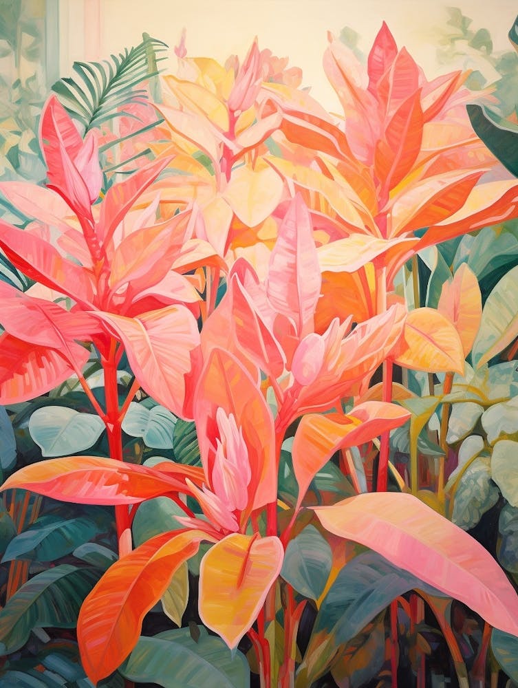 Tropical Plant Painting Rubber Tree Plant 5