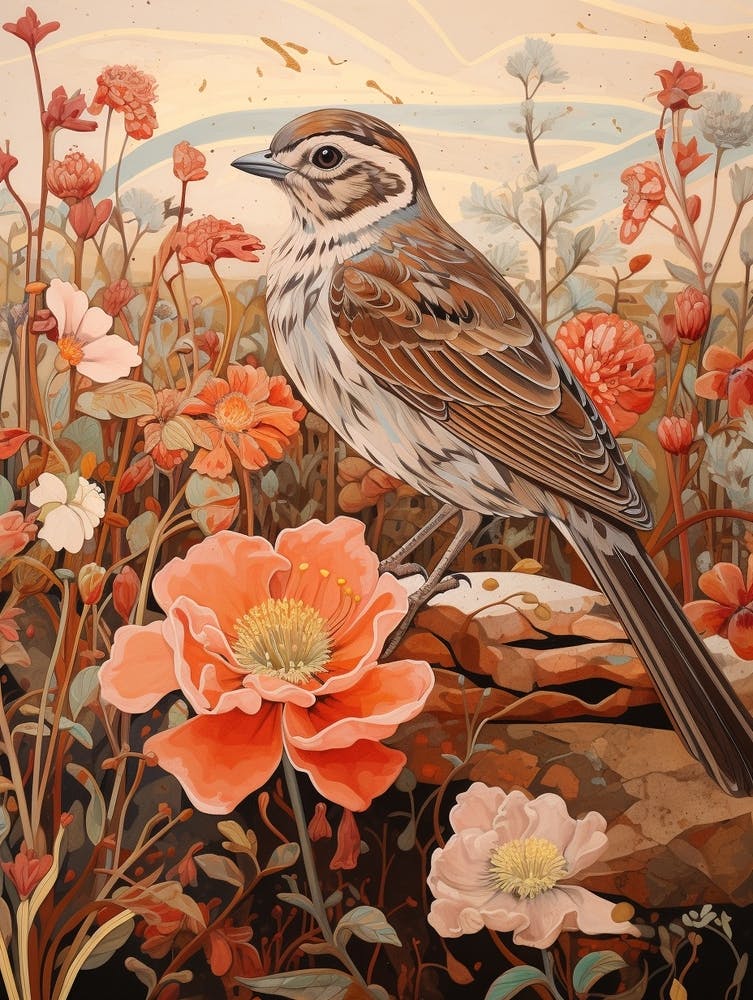 Sparrow 4 Detailed Bird Painting