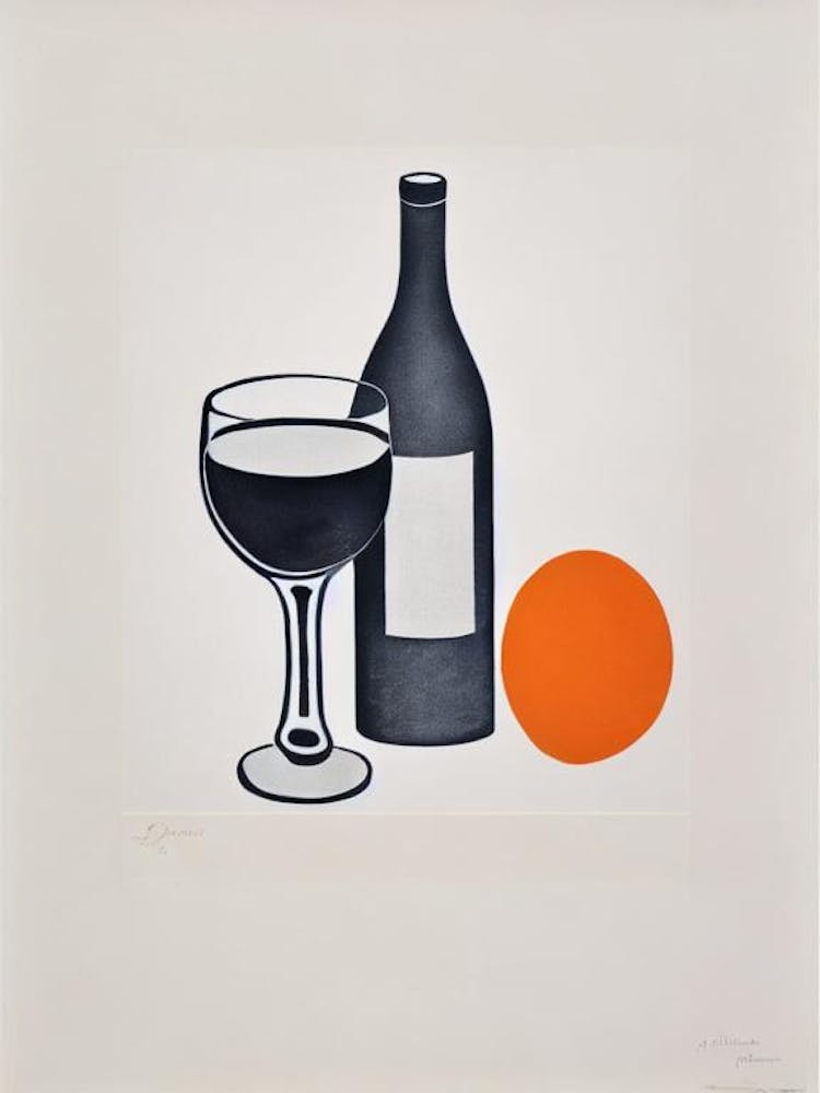 French75 Picasso Line Drawing Cocktail Poster