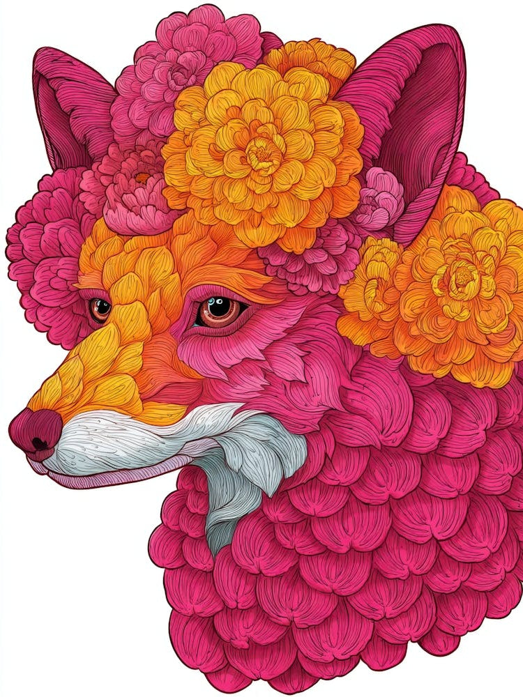 Fox With Flowers 9