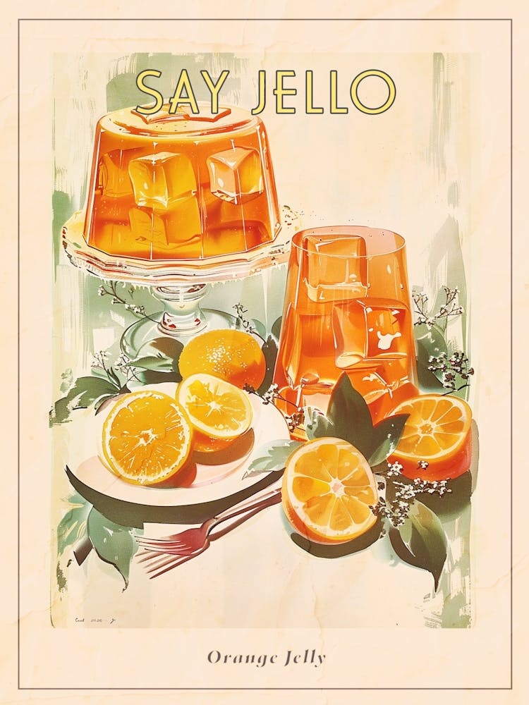 Retro Orangen-Gelee Vintage Kochbuch Inspiriert 1 Poster