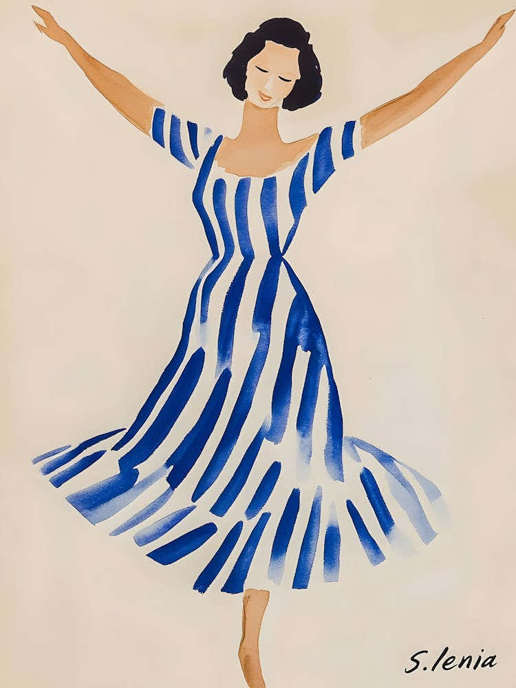 Blue And White Dress